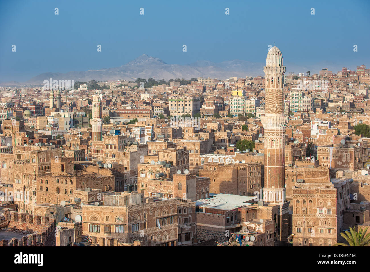 Panorama of Sanaa, Yemen Stock Photo