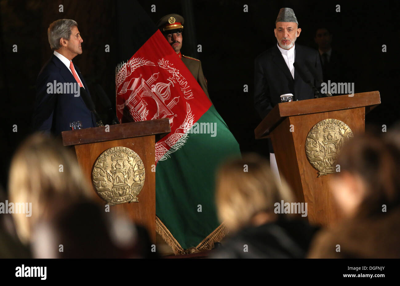 Secretary Kerry Discusses Bilateral Security Agreement With Afghanistan Stock Photo