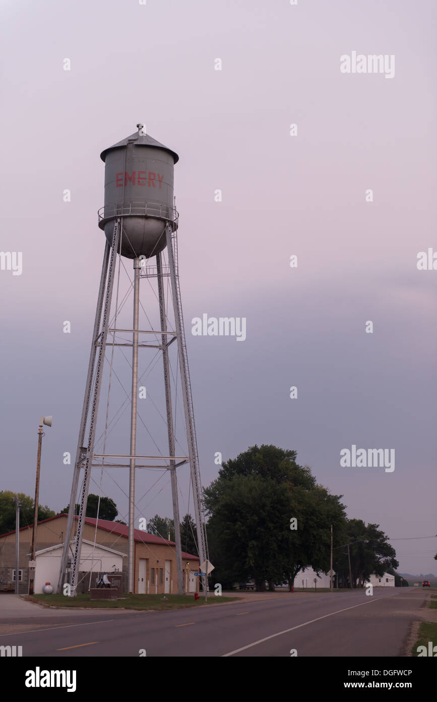 Water tower in the town of Emery, South Dakota, USA Stock Photo Alamy