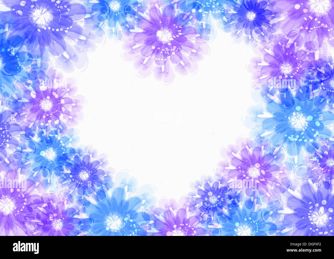 ppt background template design with flowers shaping a heart Stock Photo -  Alamy