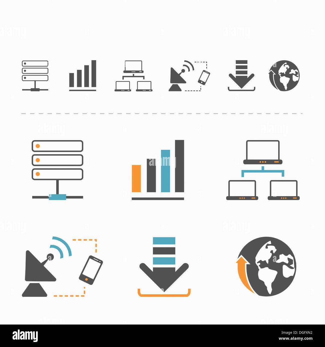 illustration of icons related to graphs Stock Photo - Alamy