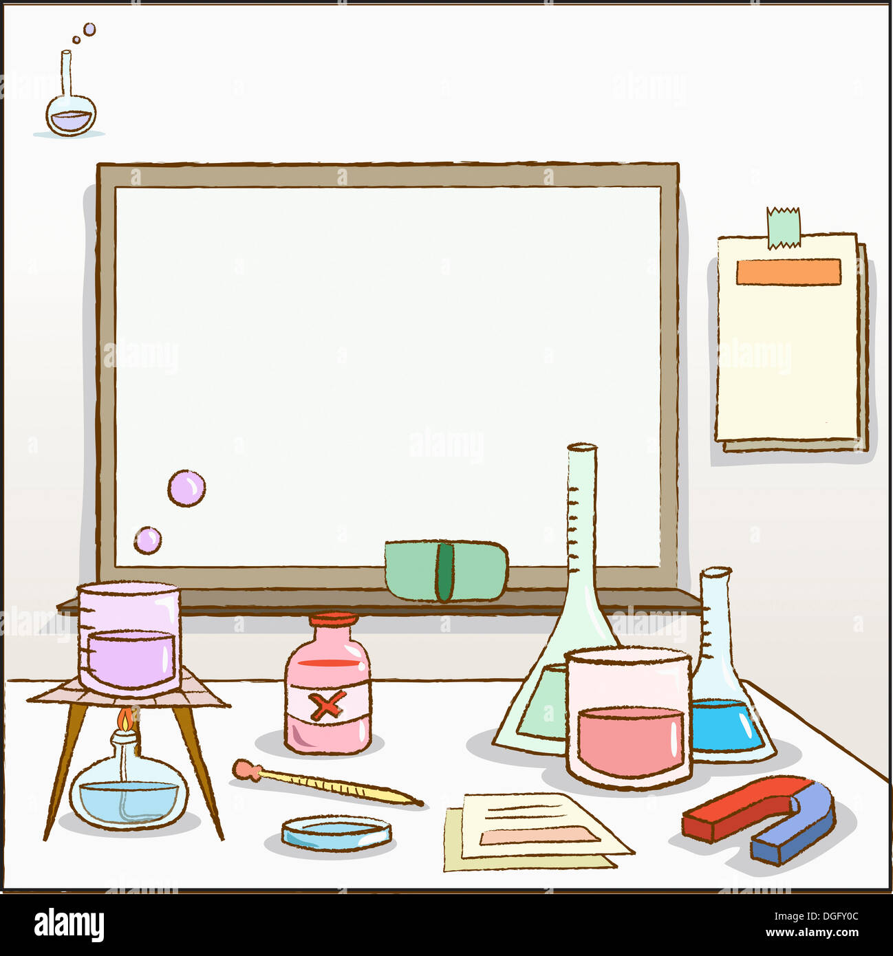 illustration of items related to chemistry Stock Photo Alamy