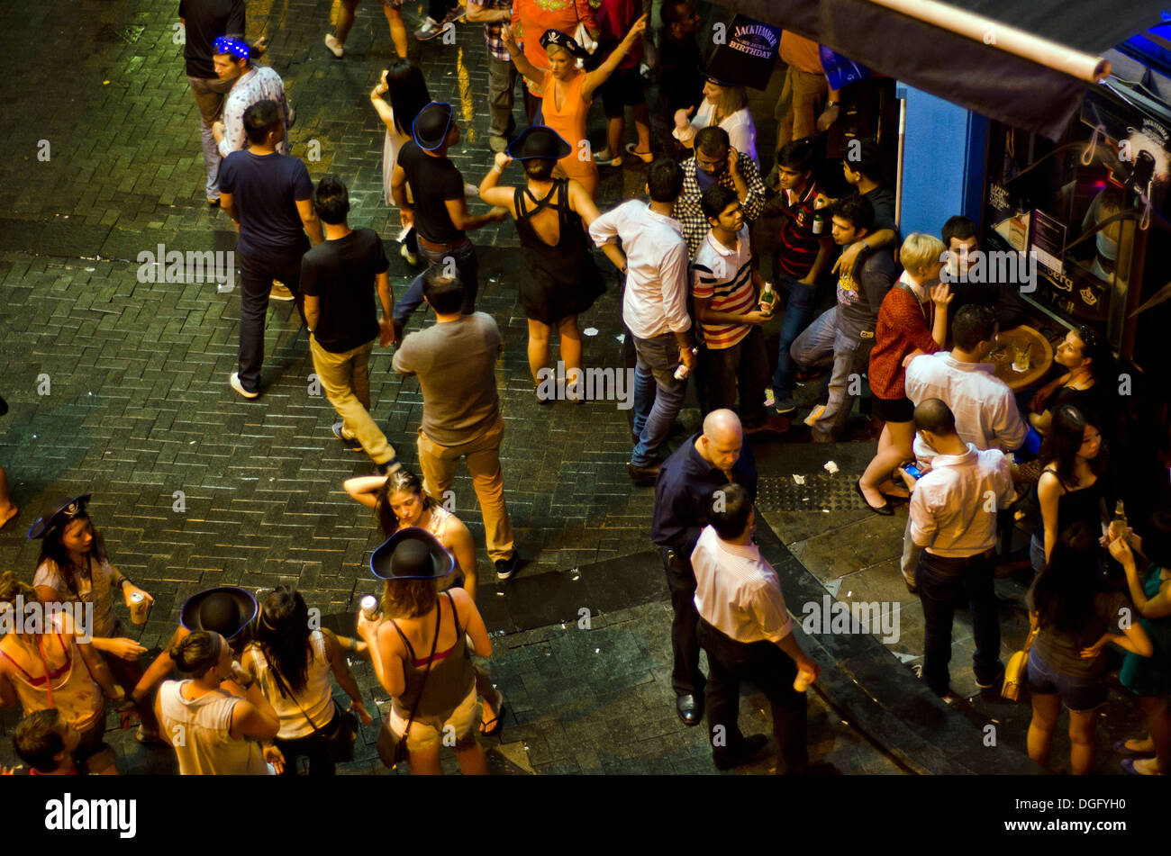 Lan Kwai Fong , Hong Kong night life Stock Photo