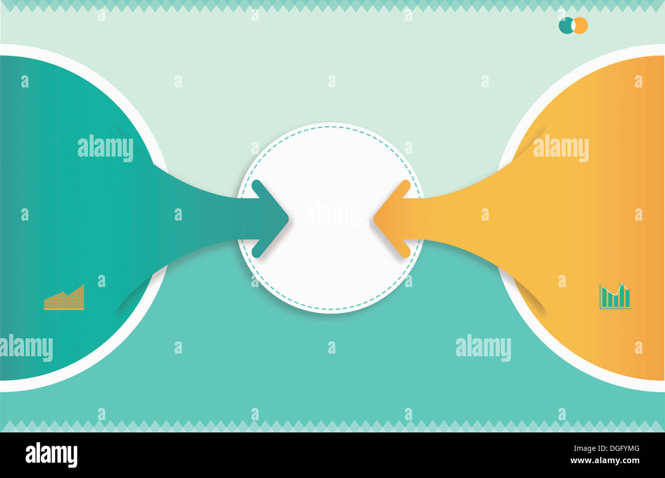 illustration of a circle with arrows pointing at it Stock Photo Alamy