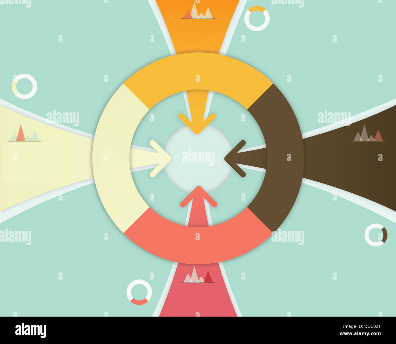 illustration of a circle with arrows pointing at it Stock Photo Alamy