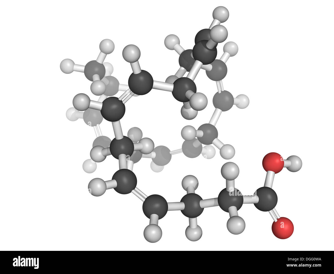 Docosahexaenoic acid (DHA, omega-3 fatty acid) molecule, chemical structure. Stock Photo