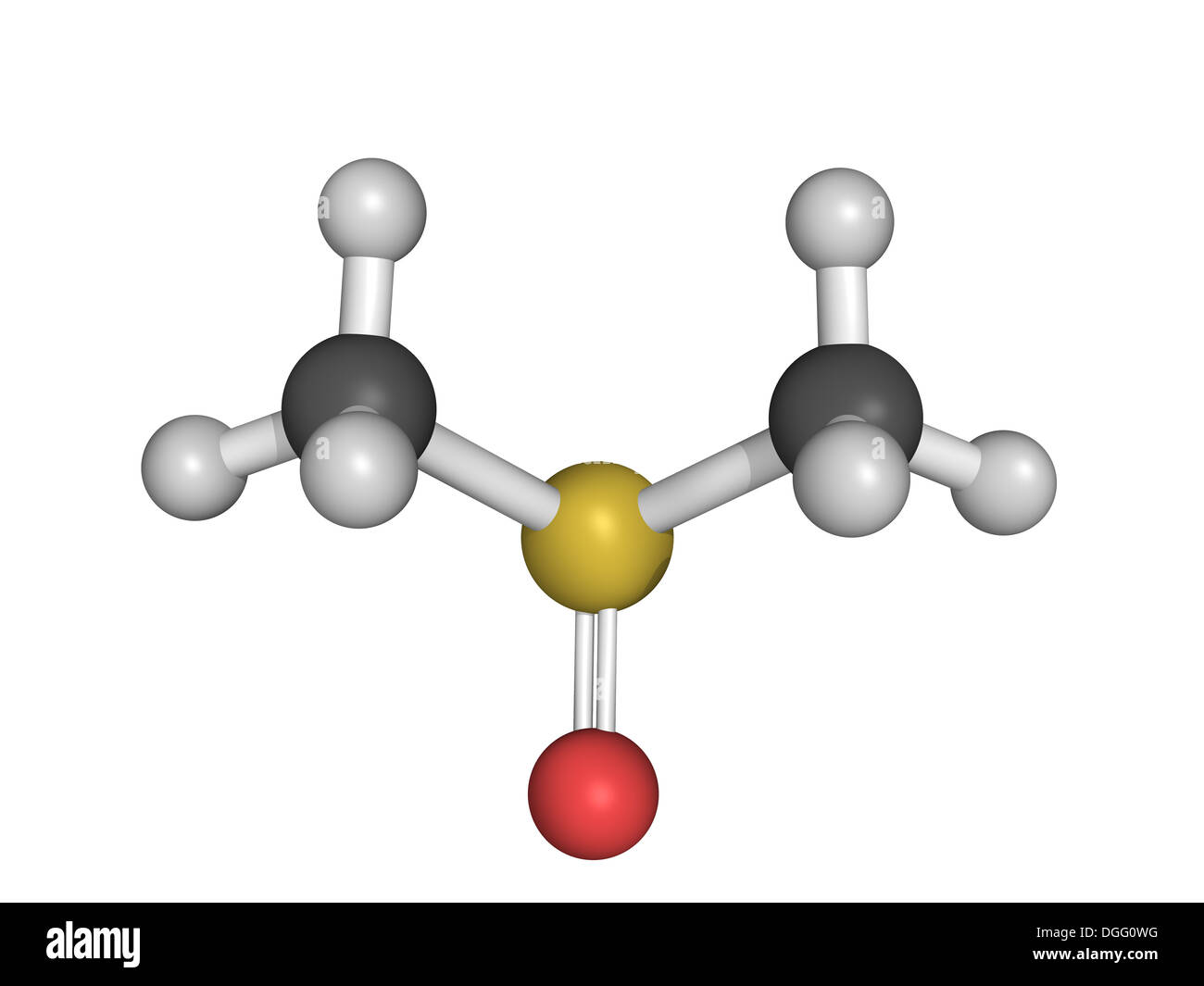 Molecular structure of dimethyl sulfoxide (DMSO)