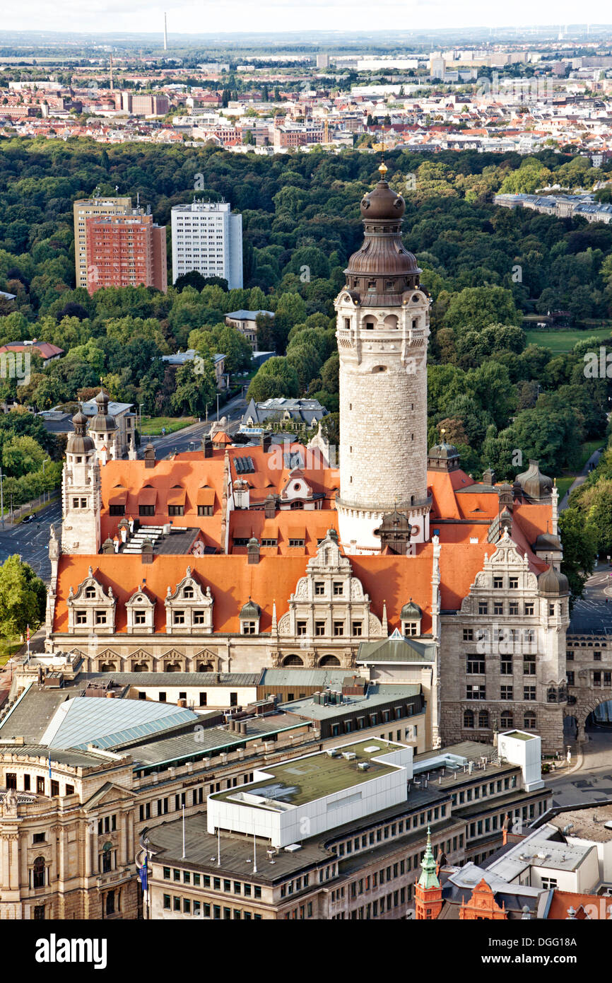 Leipzig castle and town hall Stock Photo