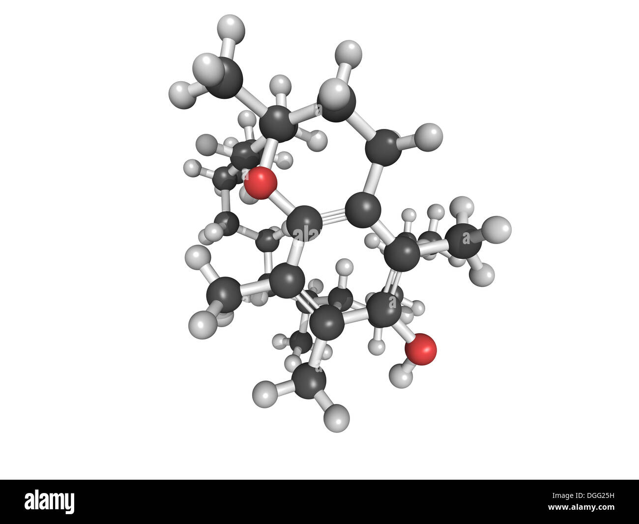 Chemical structure of Vitamin E, also known as alphatocopherol, ball and stick model Stock