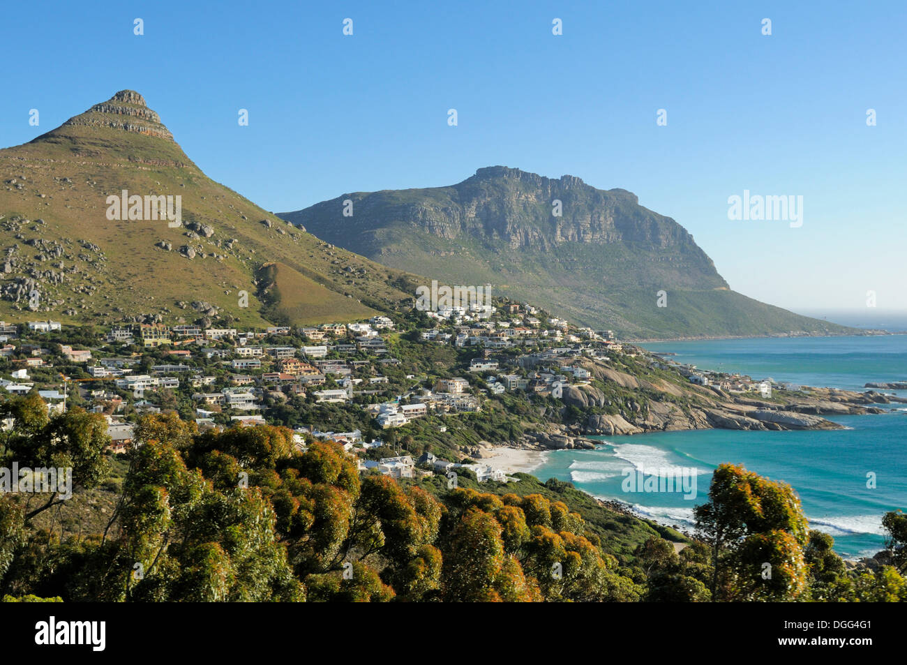 Houses in the Bay of Llandudno, Cape Town, South Africa, Africa Stock
