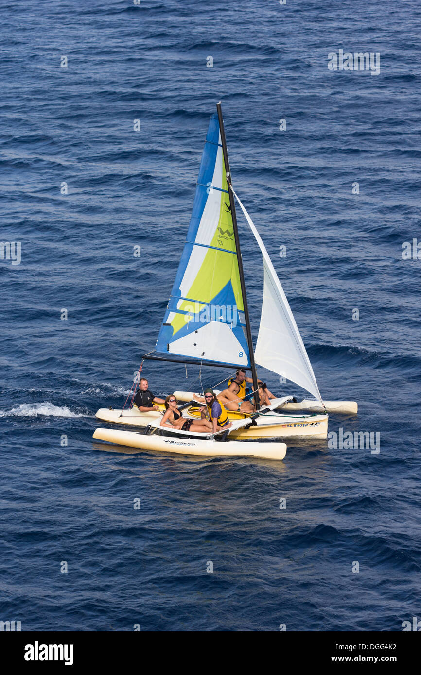 young people sailing Korcula.Croatia Stock Photo Alamy
