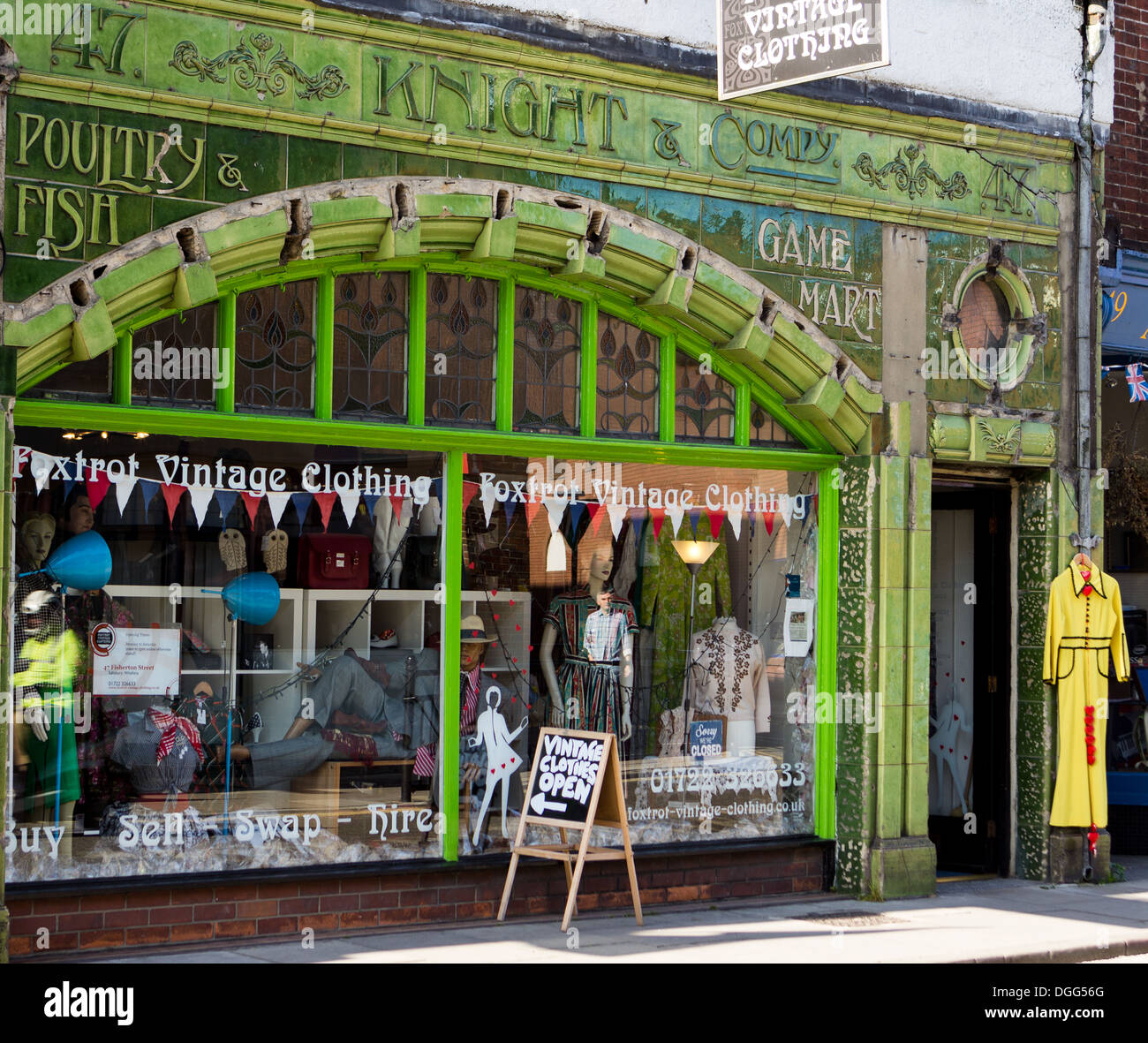 Old shop frontage, old style architecture design, Salisbury England UK