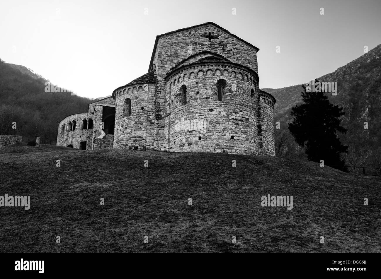 Italy. Lombardy. Capo di Ponte. Monastery of San Salvatore Stock Photo