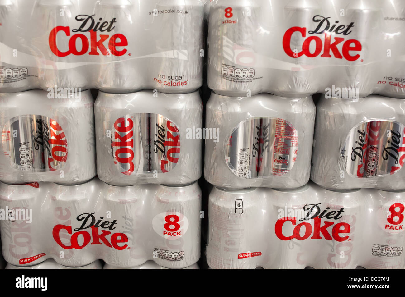 multipack cans of diet coke Stock Photo