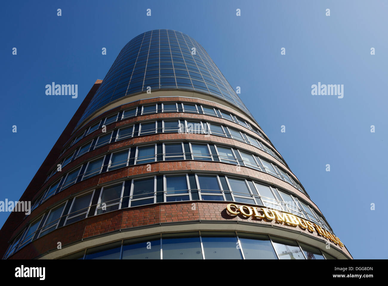 Columbus-Haus, HTC Hanseatic Trade Center, Sandtorkai, Harbour City, Hamburg Stock Photo