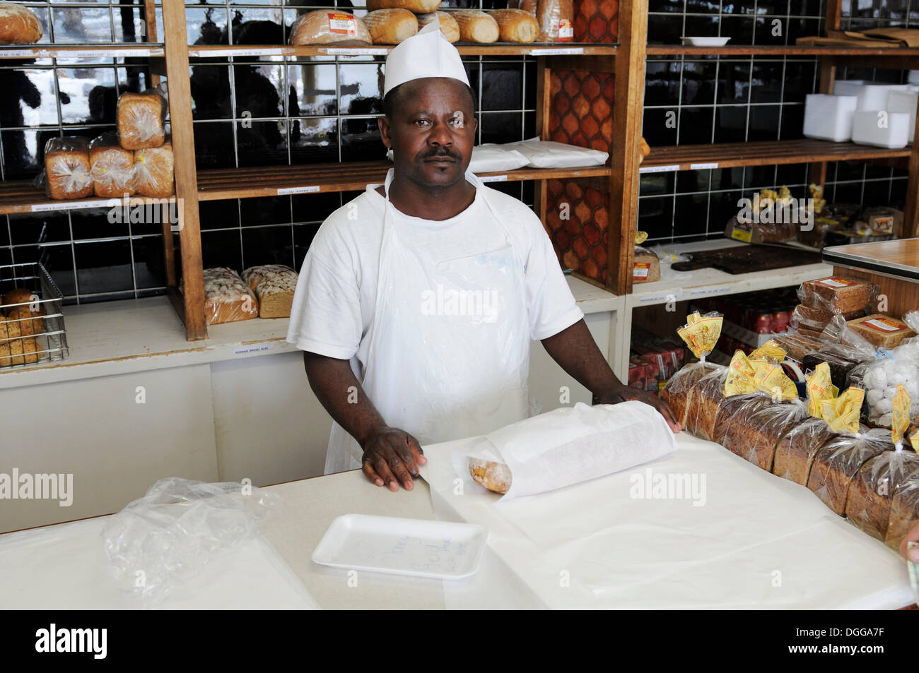 Baker in a bakery, Swakopmund, Namibia Stock Photo Alamy