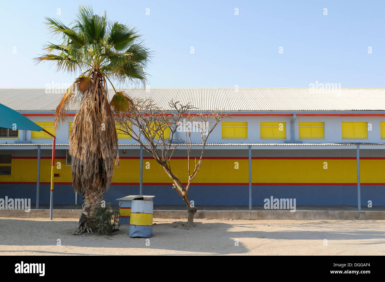 Supermarket, colorful facade, Namibia, Africa Stock Photo
