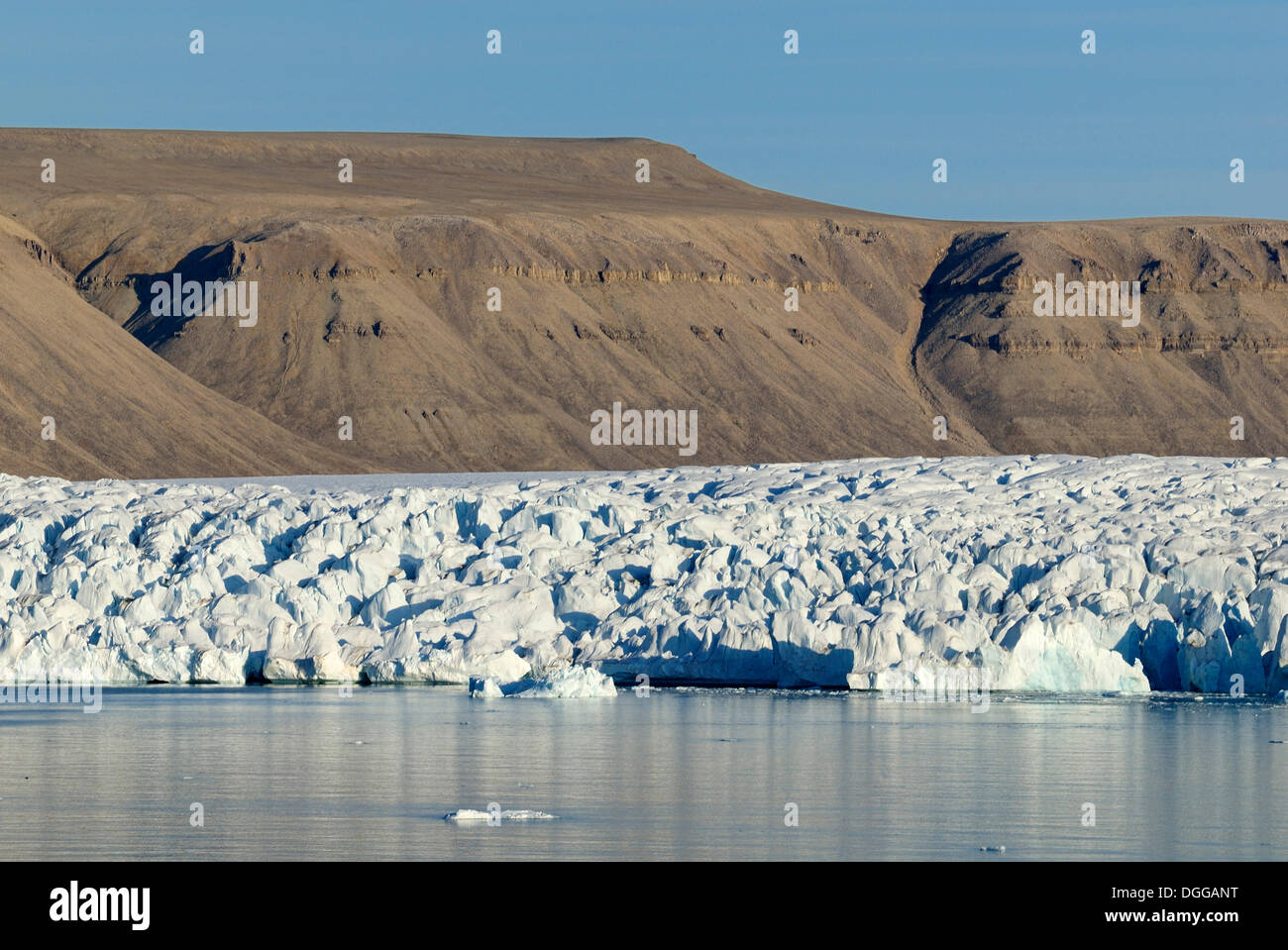 Glacier at Crocker Bay on Devon Island, Northwest Passage, Nunavut, Canada, Arctic Stock Photo