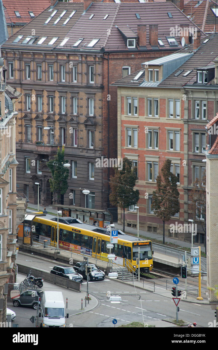 Subway station at Dobelstrasse street, Stuttgart, BadenWuerttemberg