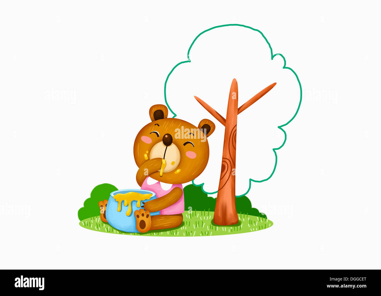 an illustration of a bear with a text box Stock Photo - Alamy