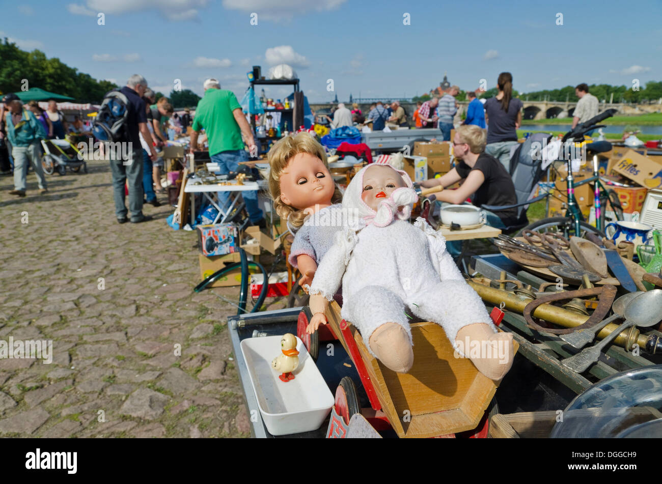Weekly flea market, Dresden, Saxony Stock Photo Alamy