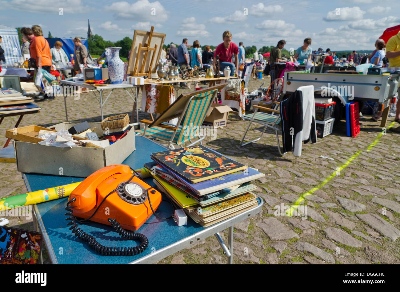 Weekly flea market, Dresden, Saxony Stock Photo Alamy