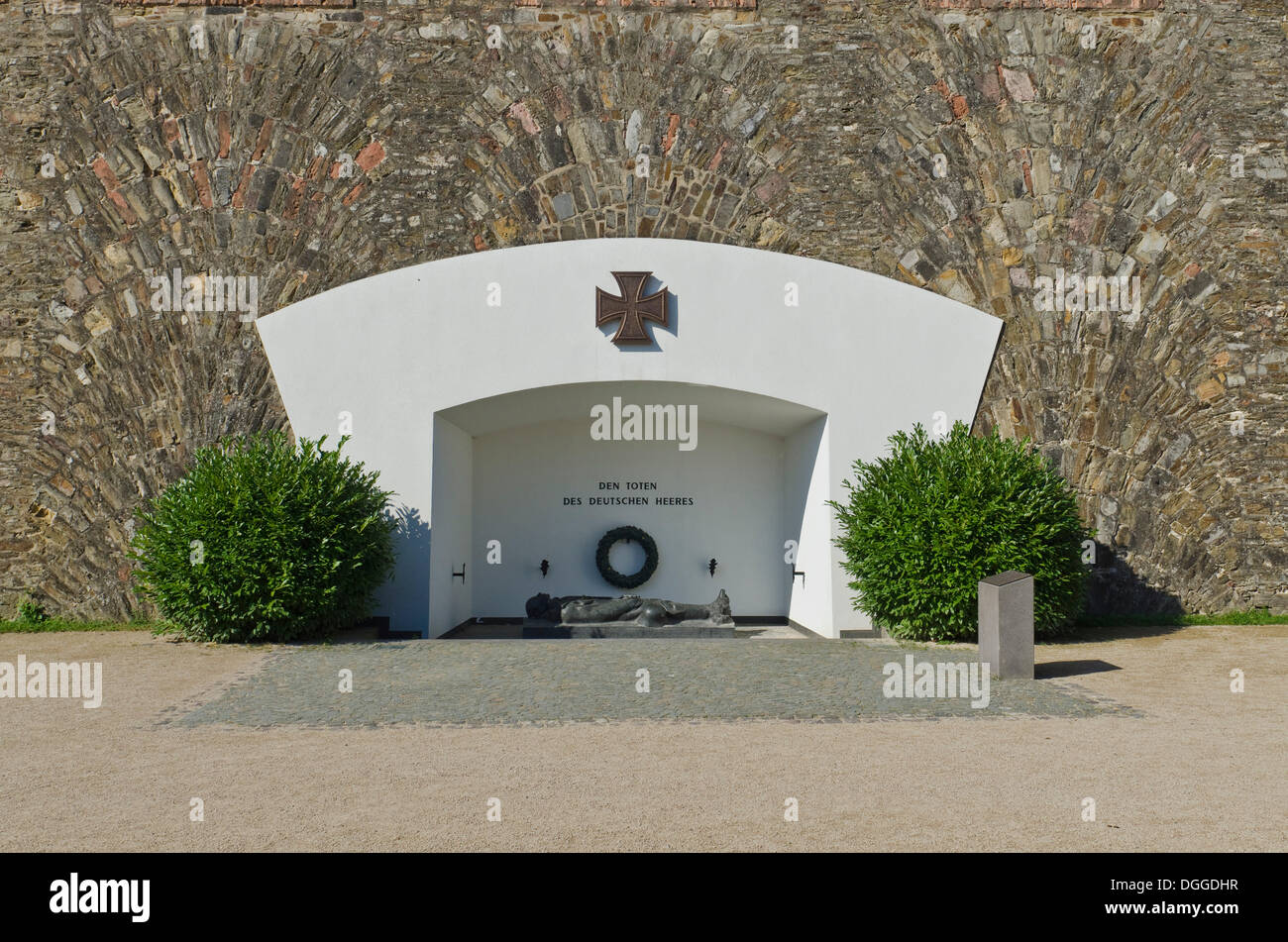 Memorial of the German Army at Ehrenbreitstein Fortress, Koblenz, Rhineland-Palatinate Stock Photo