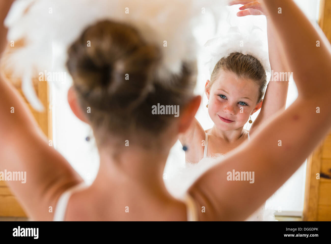 Ballerinas practising together, close up Stock Photo