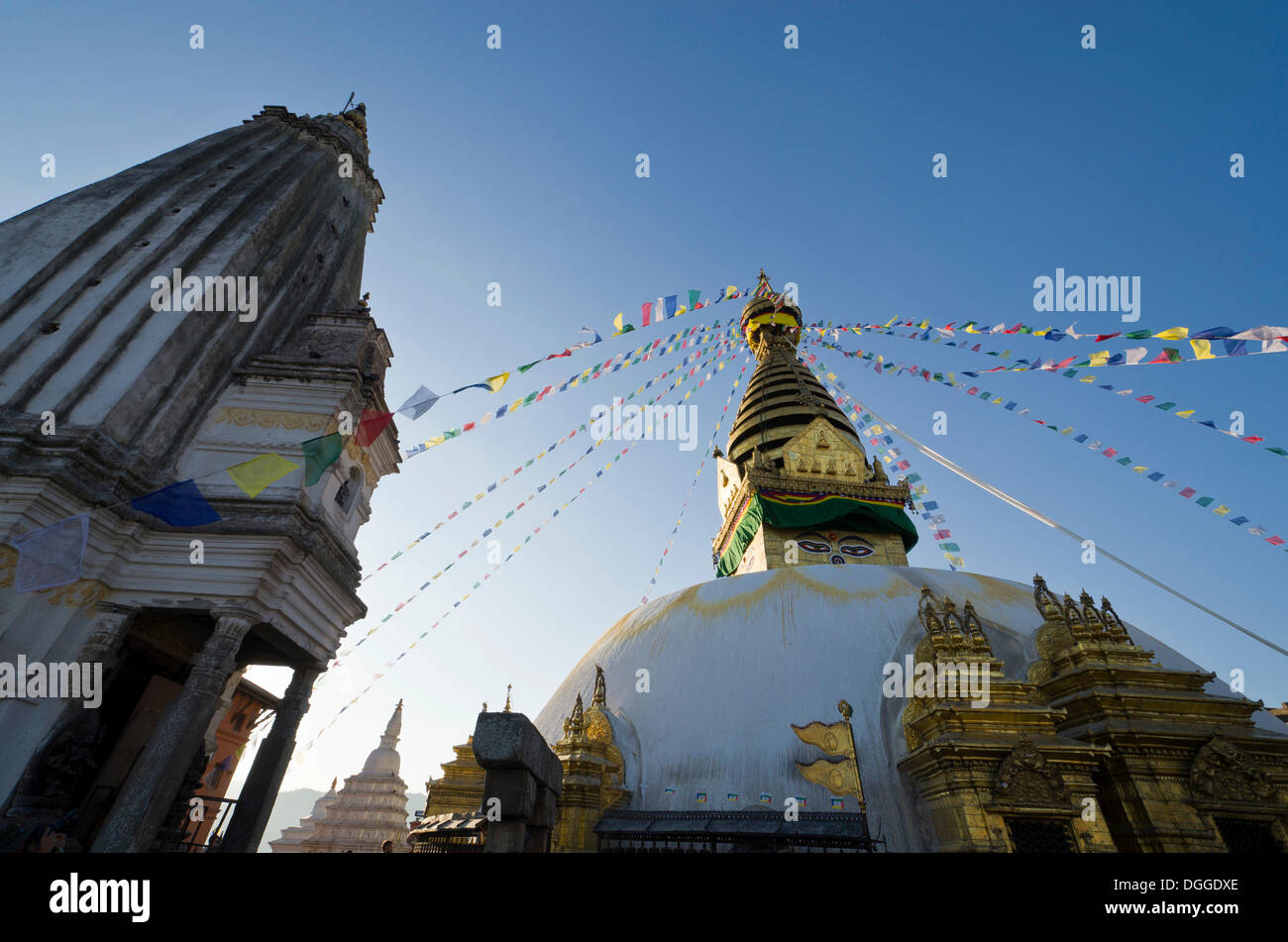 Swayambhunath Stupa, Monkey Temple, Kathmandu Valley, Kathmandu, Kathmandu District, Bagmati Zone, Nepal Stock Photo