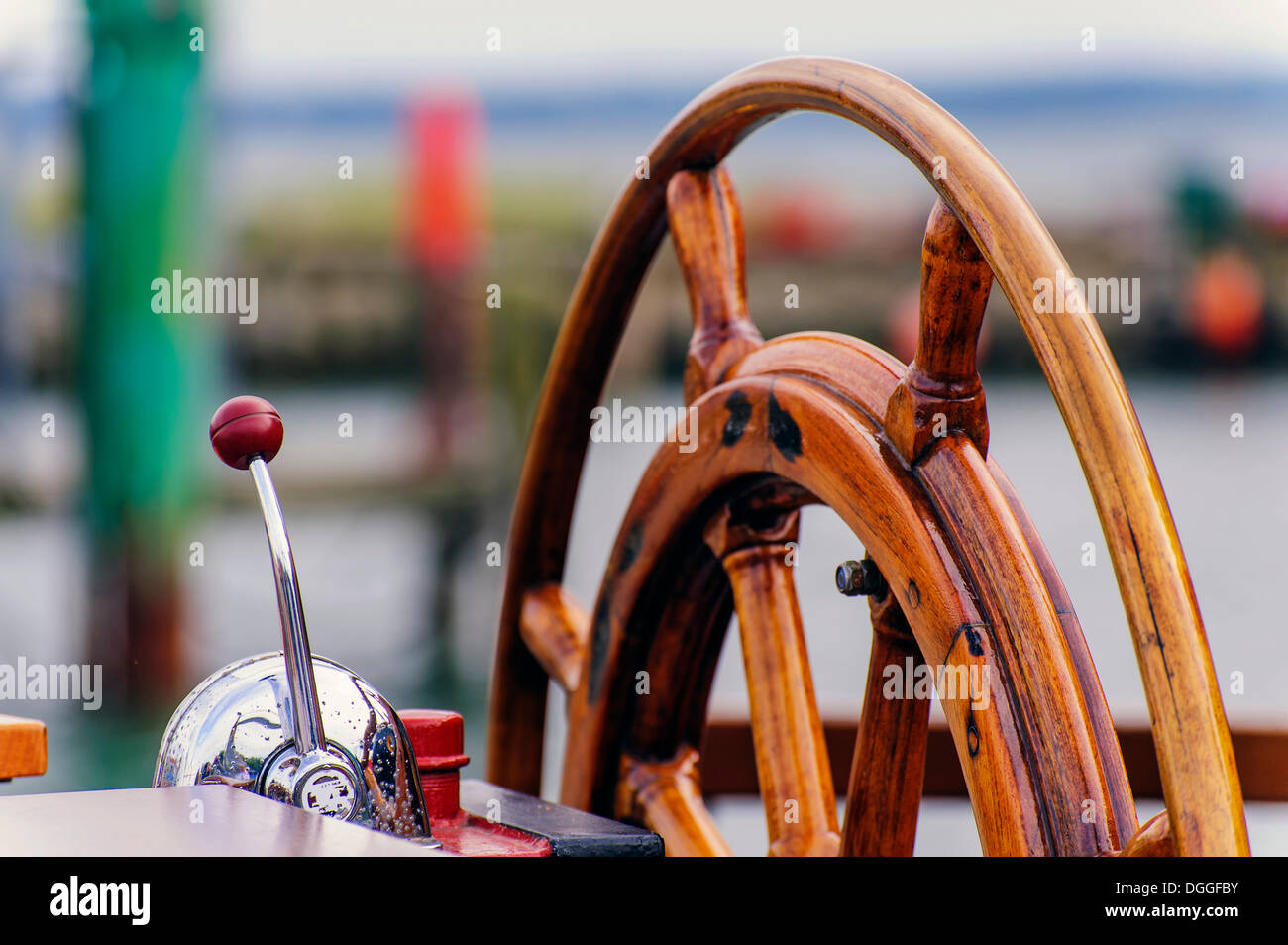 Detail view of the rudder of an old sailing ship, Timmendorf, Poel island, Mecklenburg-Western Pomerania Stock Photo