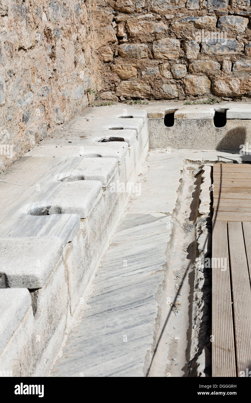 Public latrines, ancient excavation site of Ephesus, UNESCO World