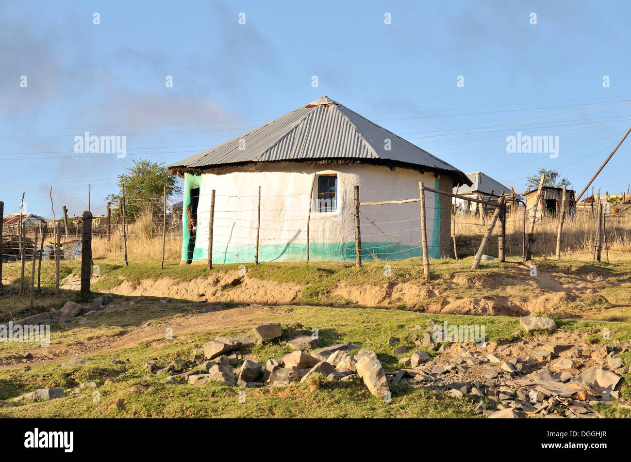 Traditional roundhouse, Cata-Village in the former Homeland Ciskei, Eastern Cape, South Africa, Africa Stock Photo