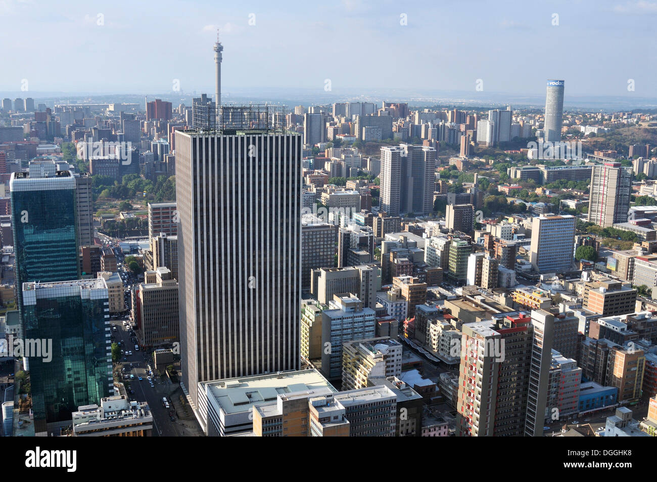View over Johannesburg from the terrace of the Carlton Centre, with a height of 220m the highest skyscraper in Africa Stock Photo