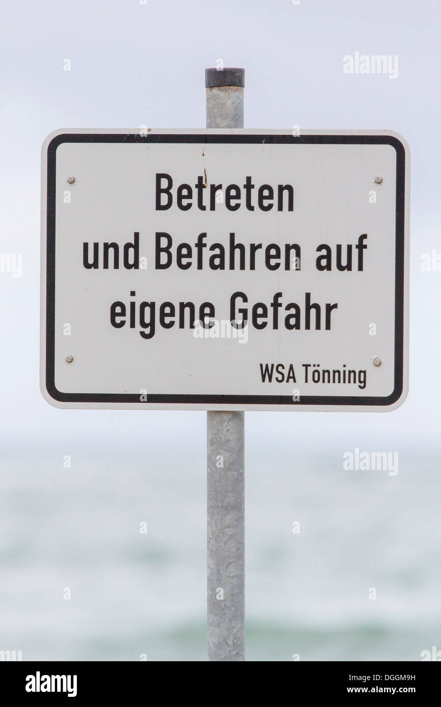 Prohibition sign, island of Heligoland, Schleswig-Holstein Stock Photo