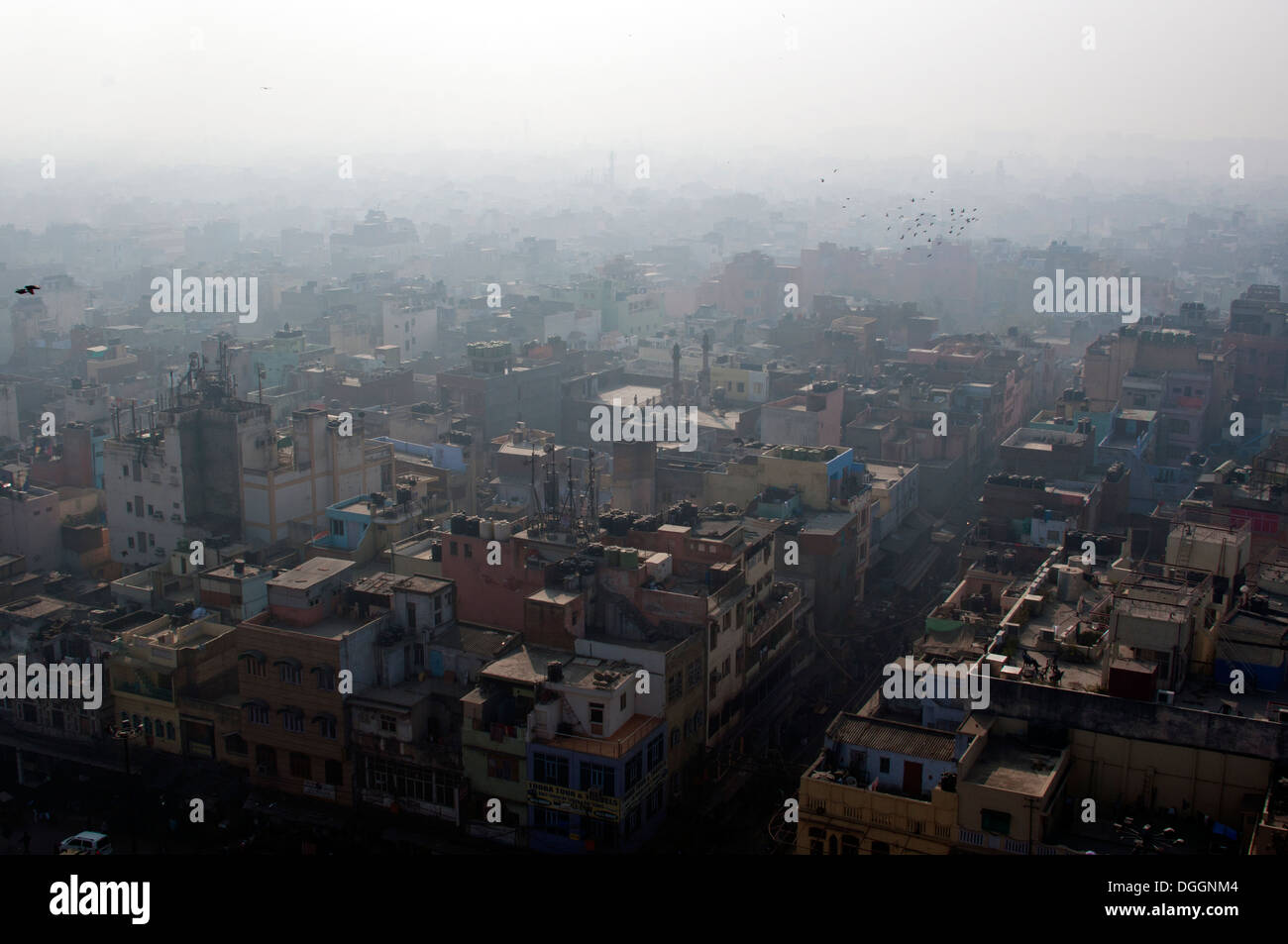 Old Delhi from above in the morning Stock Photo