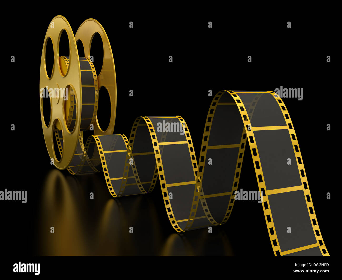Gold Film Strip on black Stock Photo - Alamy