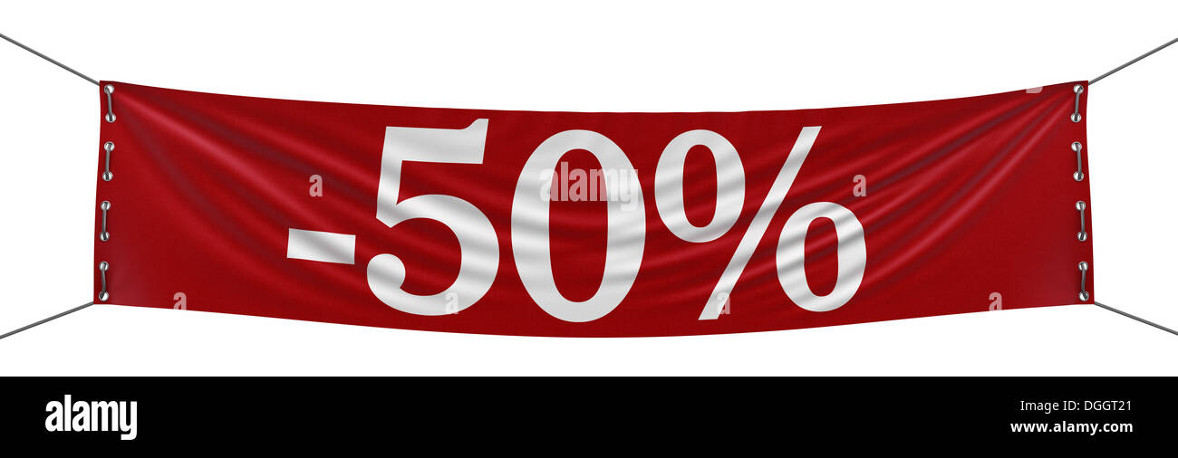 Big -50% Banner (clipping path included Stock Photo - Alamy