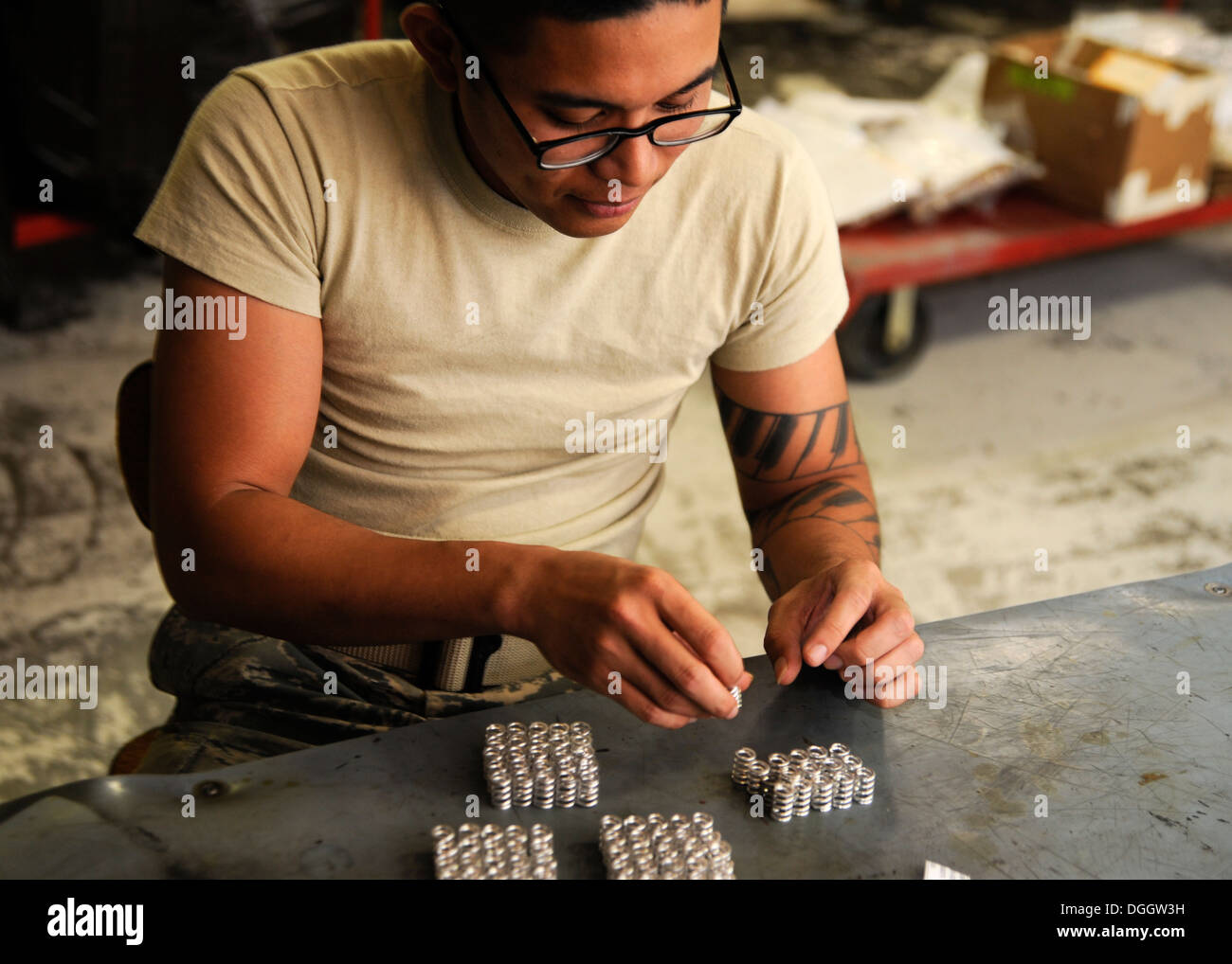 Deployed Grand Slam Centralized Repair Facility C-130H Hercules Airmen U.S. Central Command U.S. Air Forces Central Command Air Stock Photo