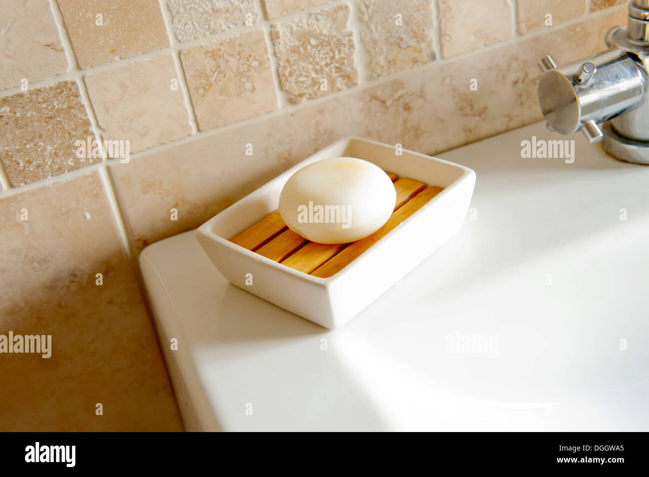 Modern Bathroom Sink Soap Dish Hotel Guest House Stock Photo Alamy
