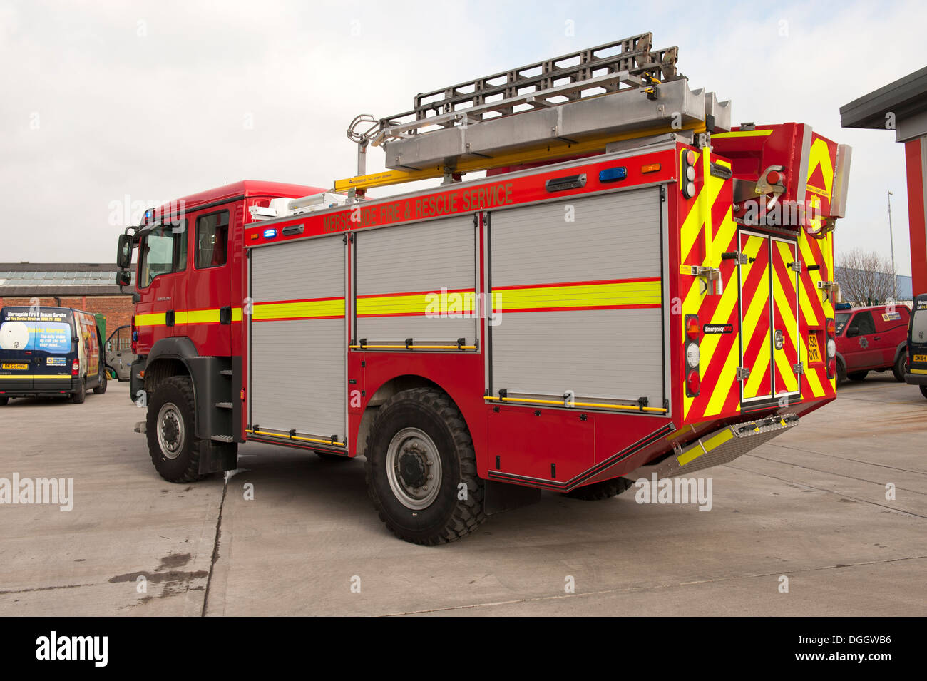 4 wheel drive off road fire engine truck Stock Photo
