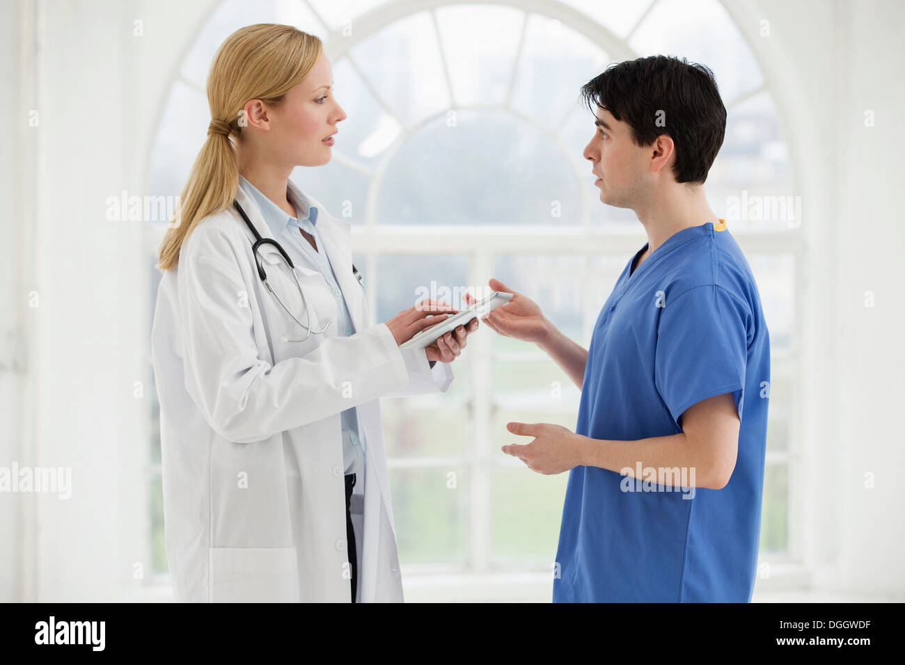 Two doctors in discussion Stock Photo