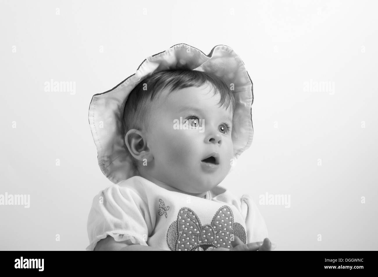 baby girl black and white Stock Photo Alamy