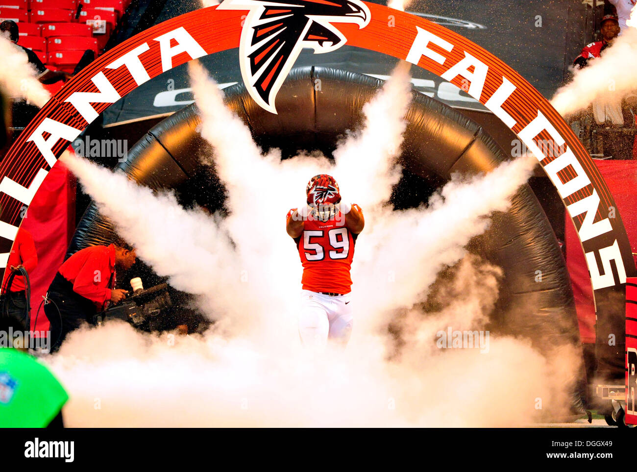 August 21, 2015: Atlanta Falcons linebacker Joplo Bartu (59) in action  during the NFL game between the Atlanta Falcons and the New York Jets at  MetLife Stadium in East Rutherford, New Jersey.