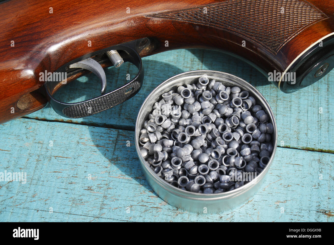 Lead balls and magazine for air rifles Stock Photo - Alamy