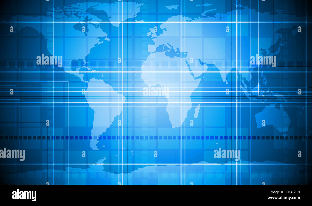 Vector tech background with world map texture. Eps 10 Stock Photo - Alamy