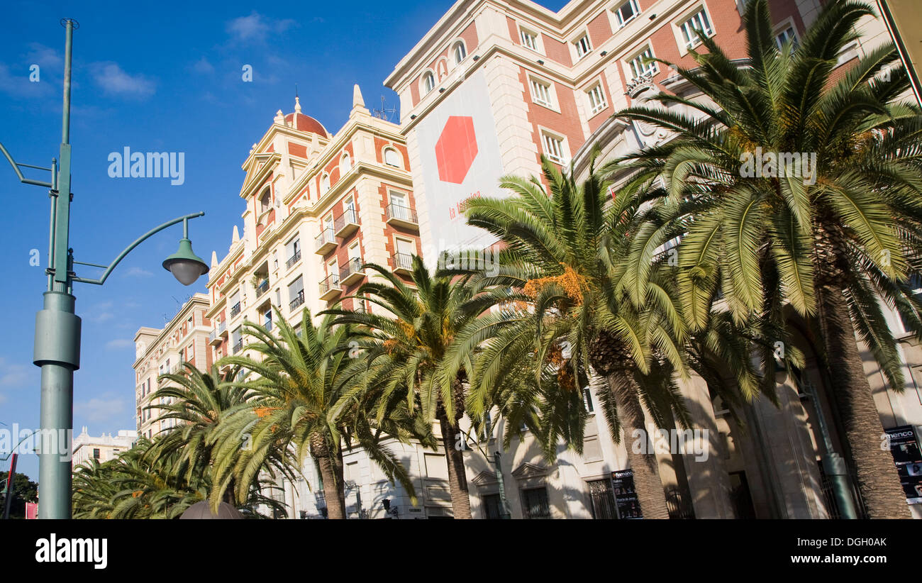 Buildings on Alameda Principal street city centre Malaga Spain Stock Photo