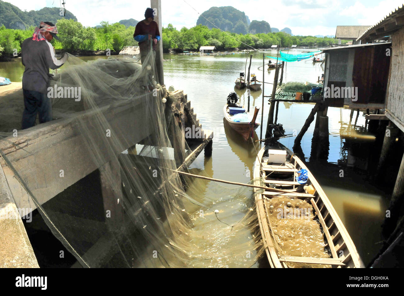 Fishing village in Krabi province, Thailand Stock Photo