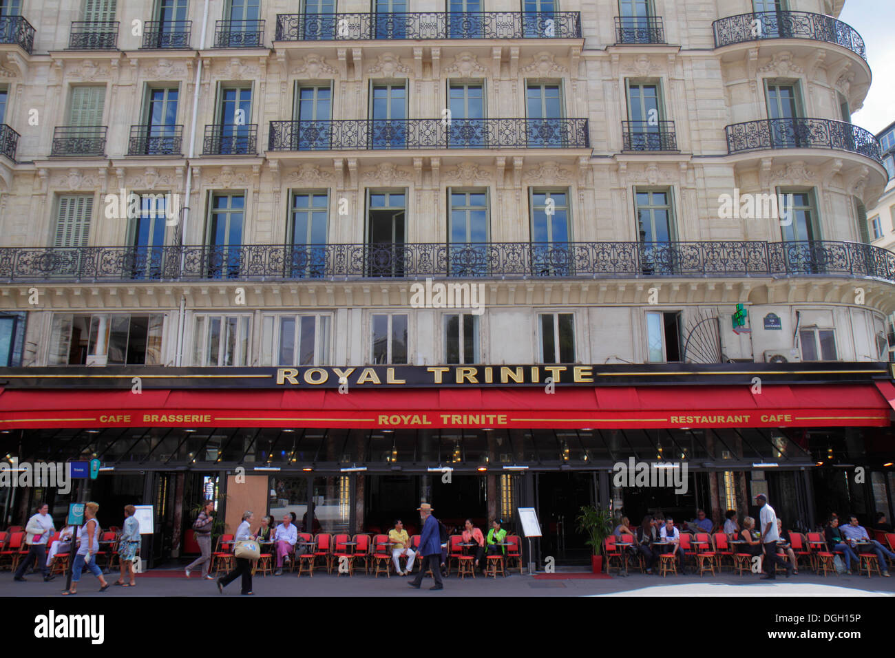 Paris France,9th arrondissement,Place d'Estienne d'Orves,Rue de Châteaudun,Royal Trinité,restaurant restaurants food dining cafe cafes,cuisine,food,ca Stock Photo
