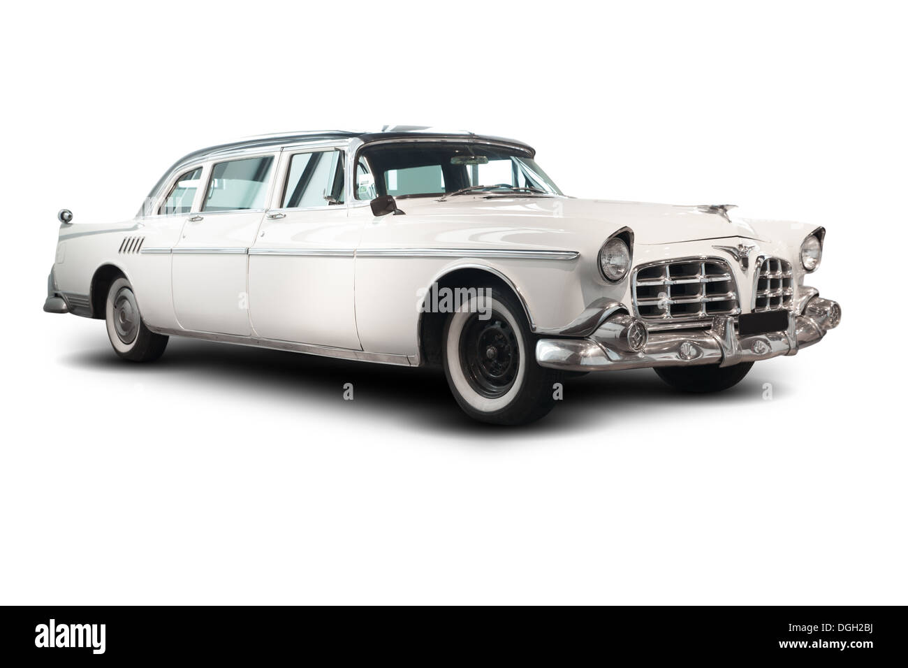 White Cadillac Imperial from 1950s Stock Photo