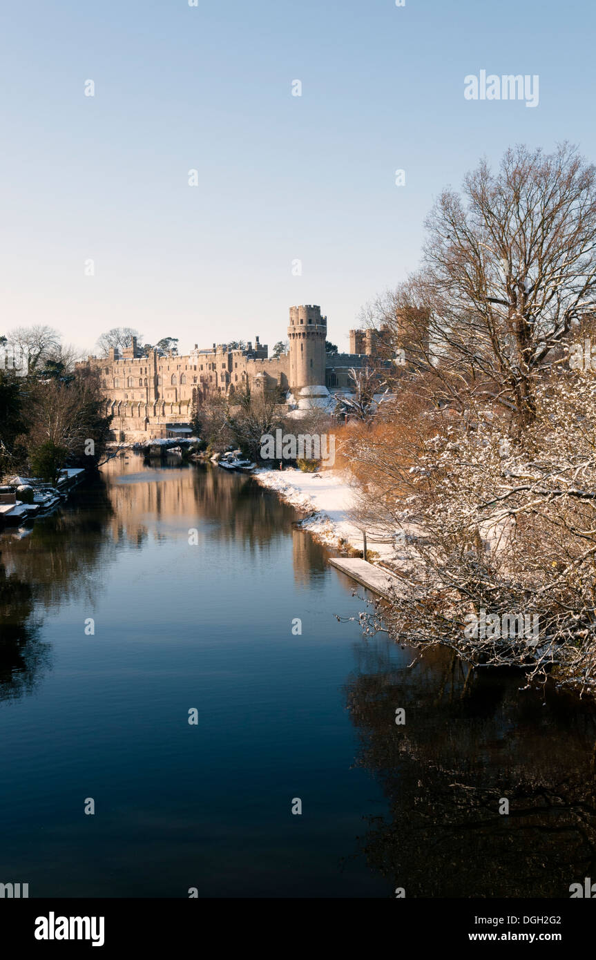 Warwick Winter Snow Warwickshire Stock Photos & Warwick Winter Snow